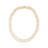 AN IMPORTANT DIAMOND GRAIN DE RIZ NECKLACE, BY VAN CLEEF & ARPELS, CIRCA 1995 Composed of two