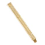 A GOLD RETRO BRACELET, CIRCA 1945 The highly articulated bracelet with 3D square-shaped links,