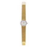 A LADY'S 18K GOLD AND DIAMOND-SET BRACELET WATCH, BY BUCHERER, CIRCA 196517 17-jewel manual wind