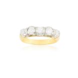 A DIAMOND HALF ETERNITY RING Composed of five brilliant-cut diamonds weighing approximately 0.75ct