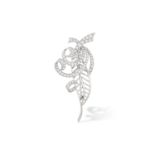 A DIAMOND SPRAY BROOCH, CIRCA 1955 The openwork brooch designed as a leaf interlaced by scrolling