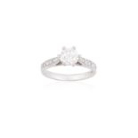 A DIAMOND SINGLE-STONE RING The round brilliant-cut diamond within a six-claw setting, to