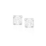 A PAIR OF DIAMOND EARSTUDS Each round brilliant-cut diamond within a square four-claw setting,