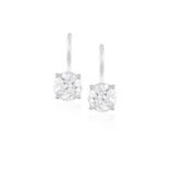 A PAIR OF DIAMOND EARRINGS Each European-cut diamond weighing respectively 0.89ct and 0.93ct, within