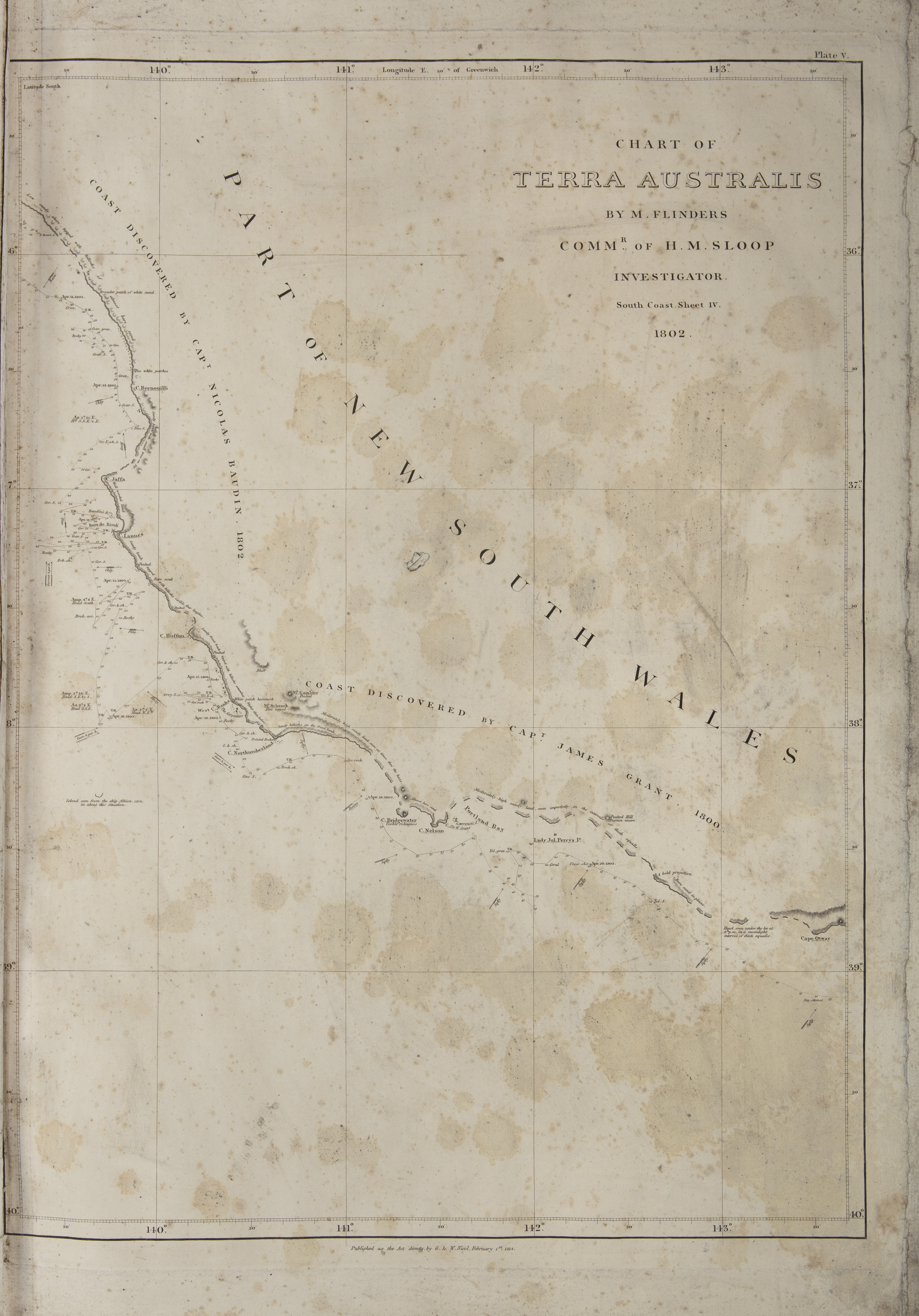 MATTHEW FLINDERS (BRITISH 1774 - 1814) A Voyage to Terra Australis, showing the parts explored - Image 16 of 19