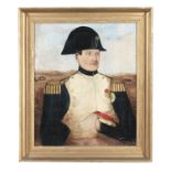 VICTORIAN SCHOOL Portrait of Napoleon, half length, depicted in the desert, probably Egypt Oil on