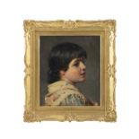 EUGENE DE BLAAS (ITALIAN 1843 - 1931) Head of a Venetian Girl Oil on panel, 27 x 24cm Signed In
