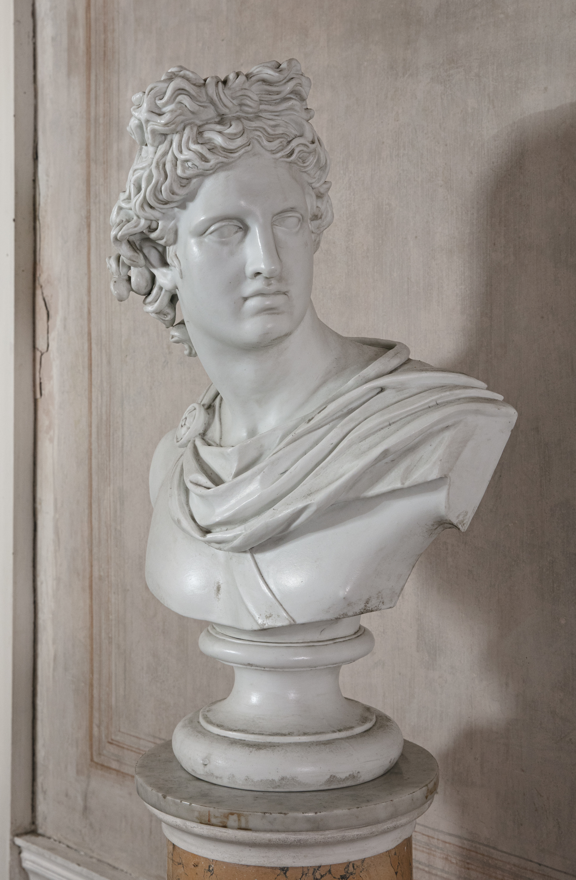 FOUR 19TH CENTURY POLISHED PLASTER CLASSICAL BUSTS AFTER THE ANTIQUE Provenance: Collection of the - Image 4 of 4