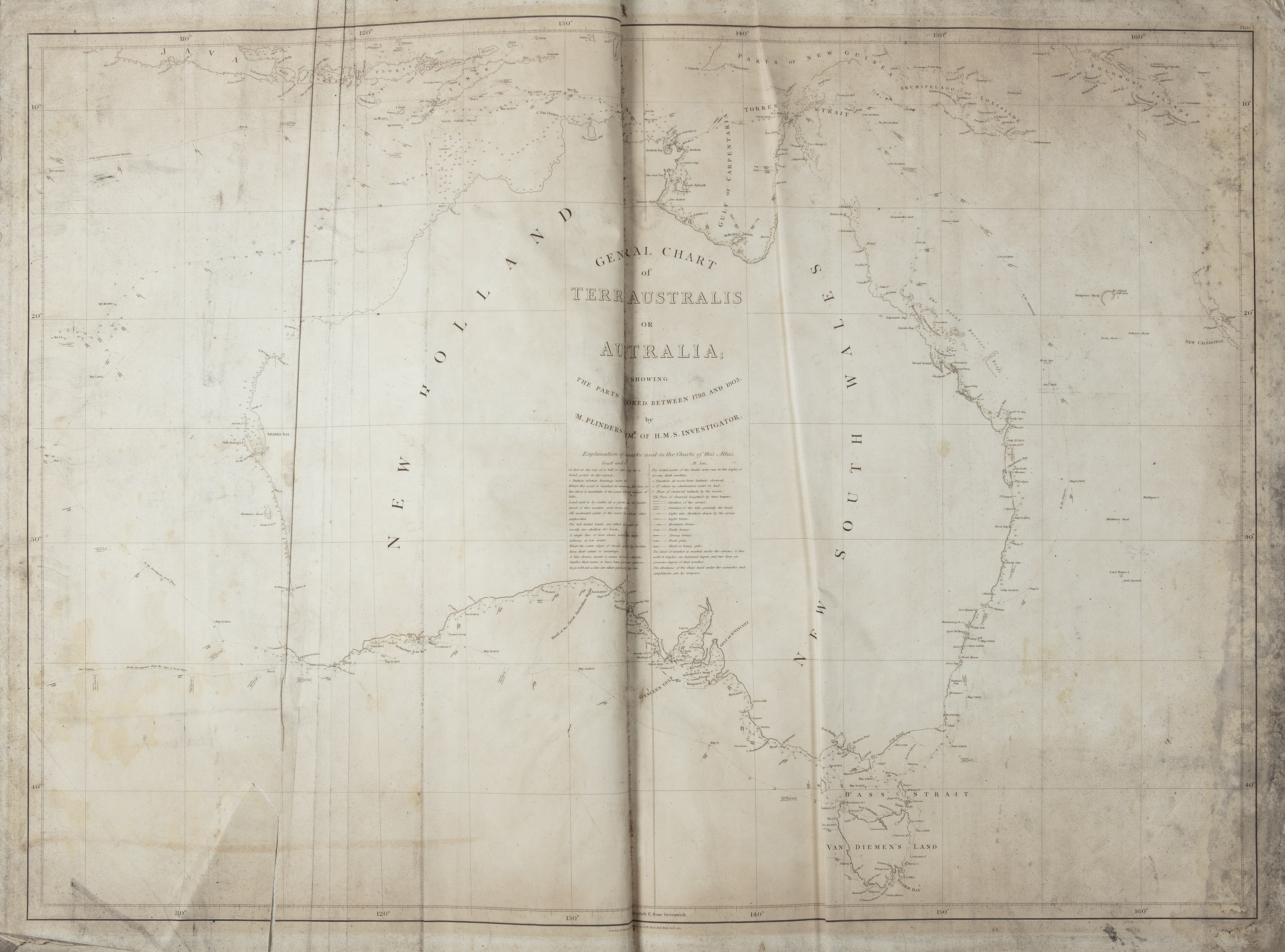 MATTHEW FLINDERS (BRITISH 1774 - 1814) A Voyage to Terra Australis, showing the parts explored