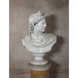 FOUR 19TH CENTURY POLISHED PLASTER CLASSICAL BUSTS AFTER THE ANTIQUE Provenance: Collection of the