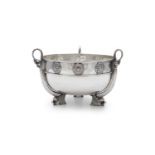 A LARGE SILVER CELTIC REVIVAL PUNCH BOWL, Dublin 1914, mark of Weir & Sons, of circular form, with