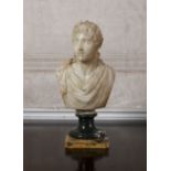 AN ITALIAN MARBLE BUST OF GERMANICUS, late 18th century. 34cm high Provenance: Collection of the