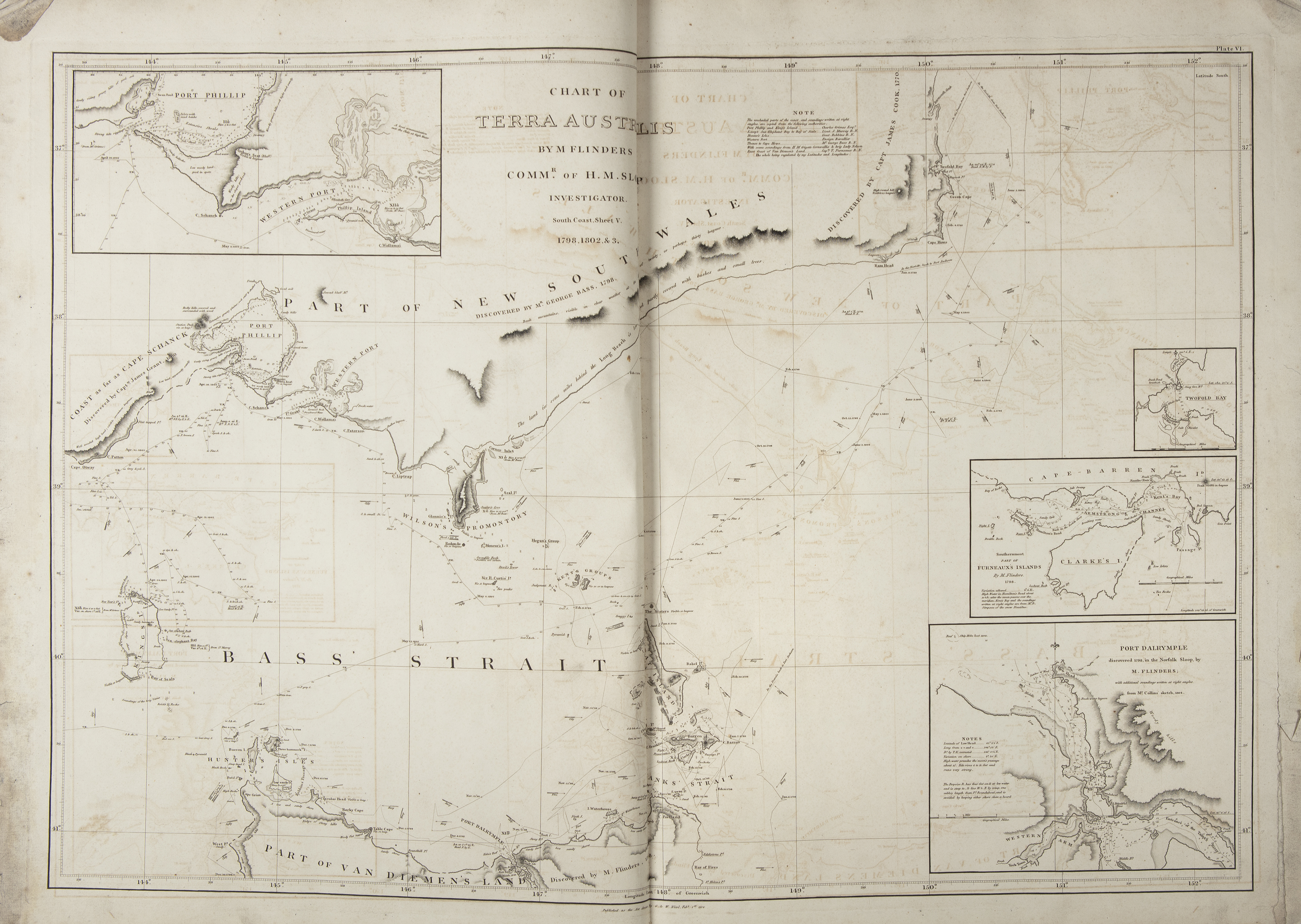 MATTHEW FLINDERS (BRITISH 1774 - 1814) A Voyage to Terra Australis, showing the parts explored - Image 17 of 19