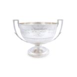 A LARGE 19TH CENTURY SILVER RACING TROPHY CUP, London 1894, mark of Elkington & Co Ltd., relating to