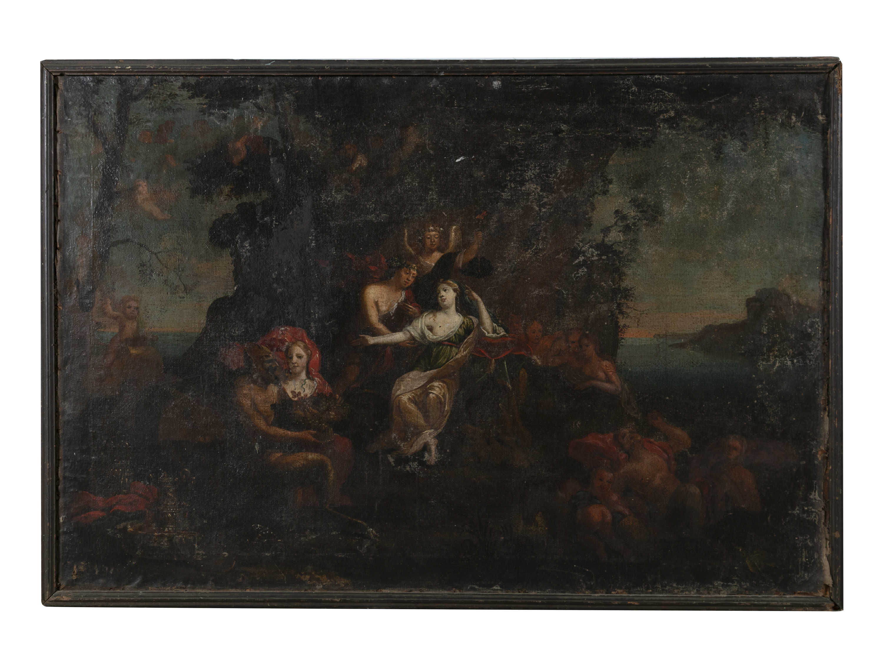 ITALIAN SCHOOL (18TH CENTURY) Mythological Scene Oil on canvas laid on board, 96 x 141cm Provenance: