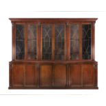 AN IRISH WILLIAM IV MAHOGANY SIX DOOR BOOKCASE, attributed to Williams & Gibton, with moulded