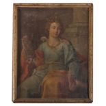 18TH CENTURY SCHOOL A Roman Sibyl Oil on canvas, 96 x 71cm Provenance: Collection of the Peck