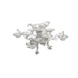 AN IMPORTANT IRISH GEORGE III SILVER EPERGNE, by Richard Williams, Dublin 1775, the large central