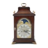 A FINE MAHOGANY CASED BRACKET CLOCK, by Charles Blanchard, London, 18th century, the domed top