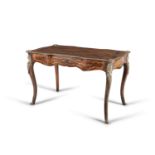 A FRENCH KINGWOOD, MARQUETRY AND ORMOLU MOUNBTED BUREAU PLAT, 19th century, the shaped rectangular