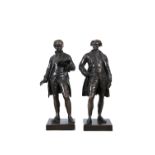 JOHN HENRY FOLEY R.A (1818 - 1874) Statues of Oliver Goldsmith and Edmund Burke A pair, bronze, each