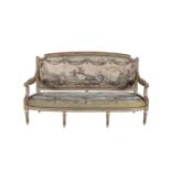 A COMPOSED GILTWOOD FRAMED NINE PIECE SUITE OF LOUIS XIV STYLE SEAT FURNITURE, French 19th