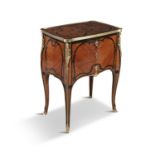 A FRENCH TULIPWOOD MARQUETRY AND ORMOLU MOUNTED COMMODE, of compact rectangular shape, with out
