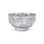 A CHINESE EXPORT SILVER BOWL, Shanghai c.1910, maker's mark of Luen Wo, of circular form, the body