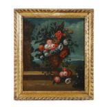 STYLE OF MONNOYER Still Life with Urn Filled with Flowers Oil on canvas, 58 x 20cm Provenance: