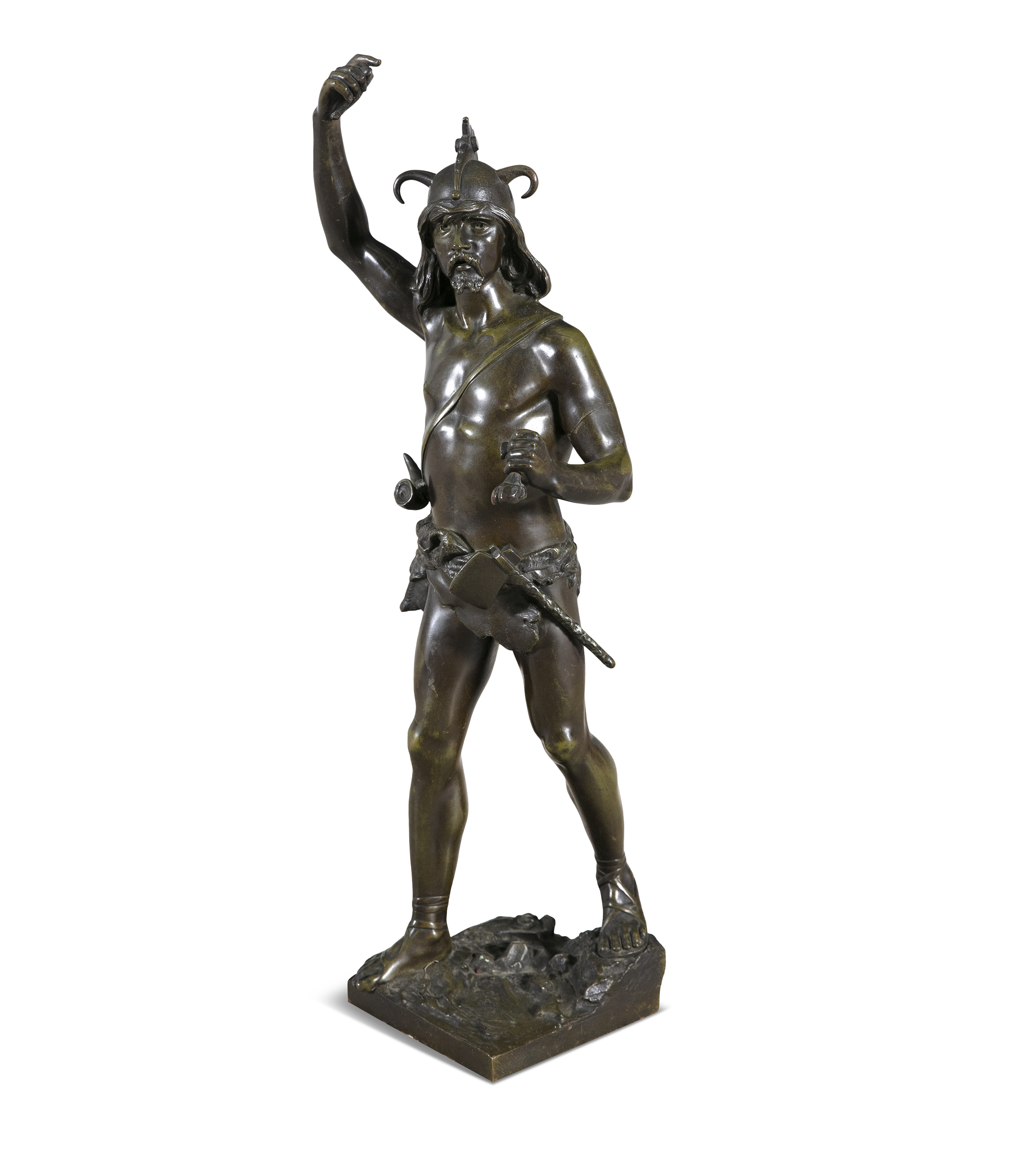 ADOLPHE LAVERGNE (1863-1928) A Standing Gaul warrior Bronze, 58cm