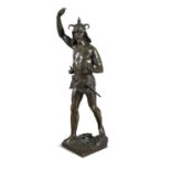 ADOLPHE LAVERGNE (1863-1928) A Standing Gaul warrior Bronze, 58cm