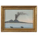 NEAPOLITAN SCHOOL (MID 19TH CENTURY) The Bay of Naples with Vesuvius, Day and Night Gouache, a pair,