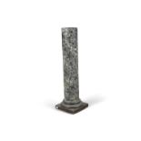 A 19TH CENTURY SCAGLIOLA MARBLE COLUMN, on socle and square platform base. 137cm tall x 25cm