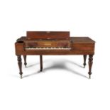 AN INLAID MAHOGANY CASED SQUARE PIANO BY JOHN BROADWOOD & SONS, LONDON, decorated with ebonised