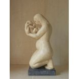 James Horan (b.1980) Mother and child Egyptian marble, 15 x 15 x 35cm high (6 x 6 x 13¾'') Signed