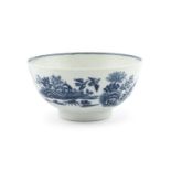 A Worcester blue and white bowl, c.1770, Dr Wall period, with 'crescent' mark verso Provenance: With