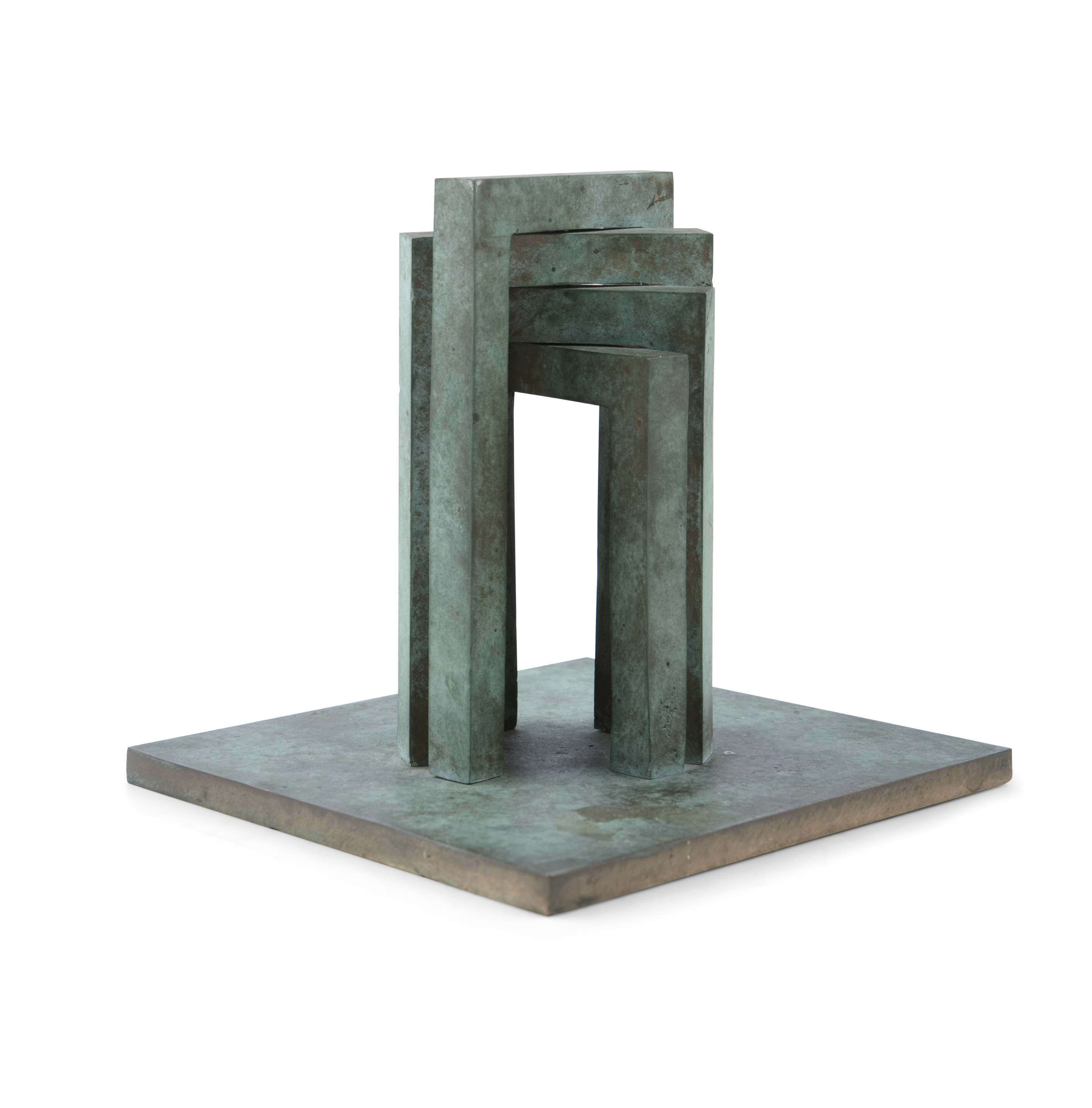 Brian King (1942-2017) Maquette for Kilkenny X Bronze, 15 x 14.9 x 14.6cm high (5⅞ x 5⅞ x 5¾'') - Image 2 of 2