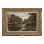 Johannes Christiaan Karel Klinkenberg (1852-1924) Dutch Canal Scene Oil on canvas board, 31 x