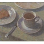 James Cahill Still Life with Tea Cup Oil on board, 27 x 30.5cm (10½ x 12'') Signed Provenance: