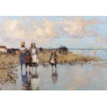 Ken Moroney (b.1949) Paddling Oil on board, 42.5 x 62cm (16¾ x 24½'') Signed Provenance: Sale,