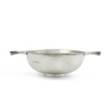 A silver two handled bowl, Chester marks rubbed. 21cm long over handles (8¼'') Provenance: With