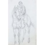 Basil Blackshaw HRHA RUA (1932-2016) Jockey and Horse Pencil, 20 x 13cm (7¾ x 5'') With