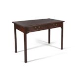 A George III mahogany rectangular side table, with moulded rim above a single frieze drawer with