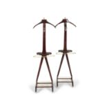 ICO PARISI A pair of wooden valet stands by Ico Parisi for Fratelli Reguitti, with maker's mark