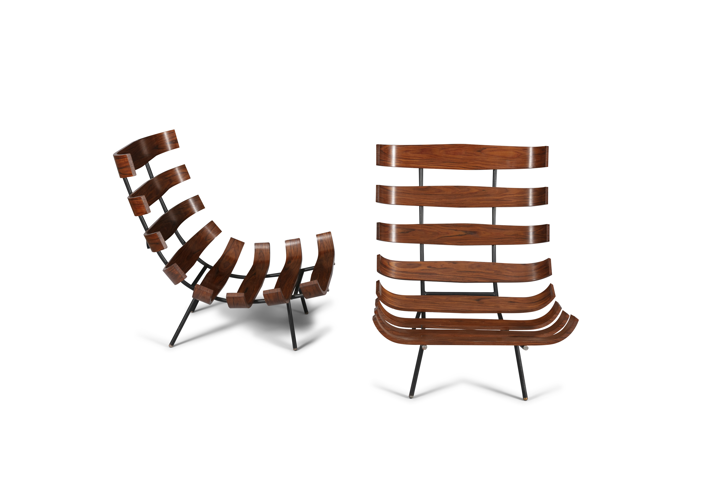 COSTELA 'RIB' CHAIRS A pair of Costela 'Rib' chairs by Martin Eisler and Carlo Hauner, in - Image 8 of 12