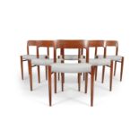 NIELS OTTO MOLLER A set of 6 'Model 75' Danish chairs by Niels Otto Moller, Denmark. c. 1960. 74 x
