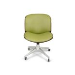 ICO PARISI A rosewood office chair with green leather upholstery by Ico Parisi for MIM, Roma, c.