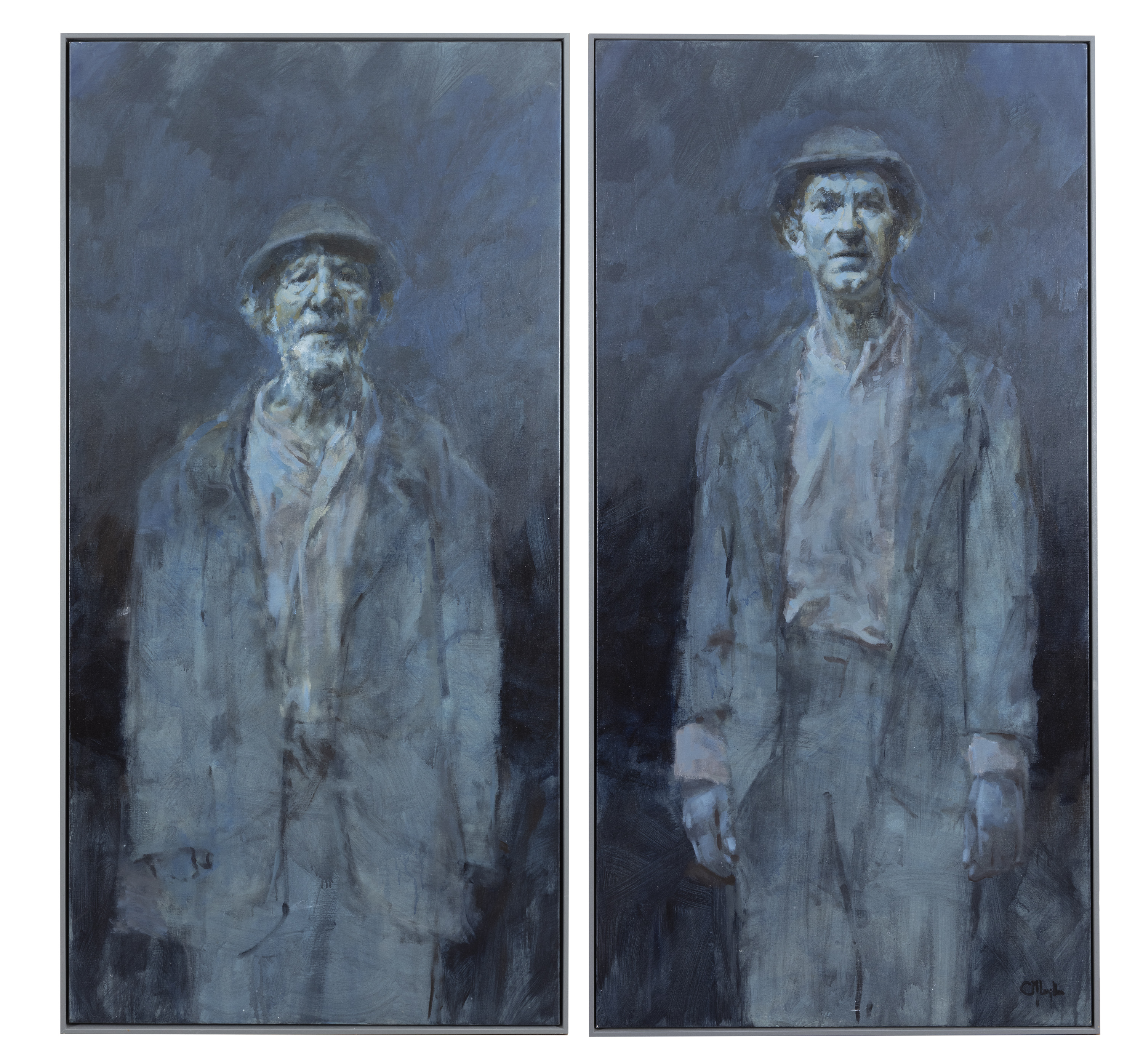 Cian McLoughlin (b.1973) Didi and Gogo Diptych, oil on canvas, 188 x 180cm Signed Provenance: The