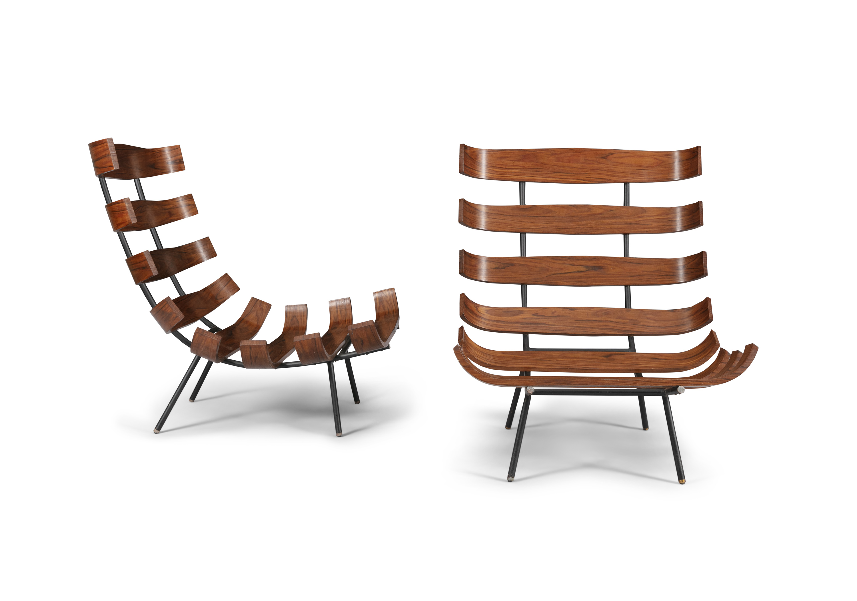 COSTELA 'RIB' CHAIRS A pair of Costela 'Rib' chairs by Martin Eisler and Carlo Hauner, in - Image 7 of 12