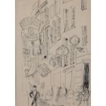 RAOUL DUFY (1877-1953) Rue Chaude in Marseilles (c.1930) Pen and ink on china paper, 27 x 20cm
